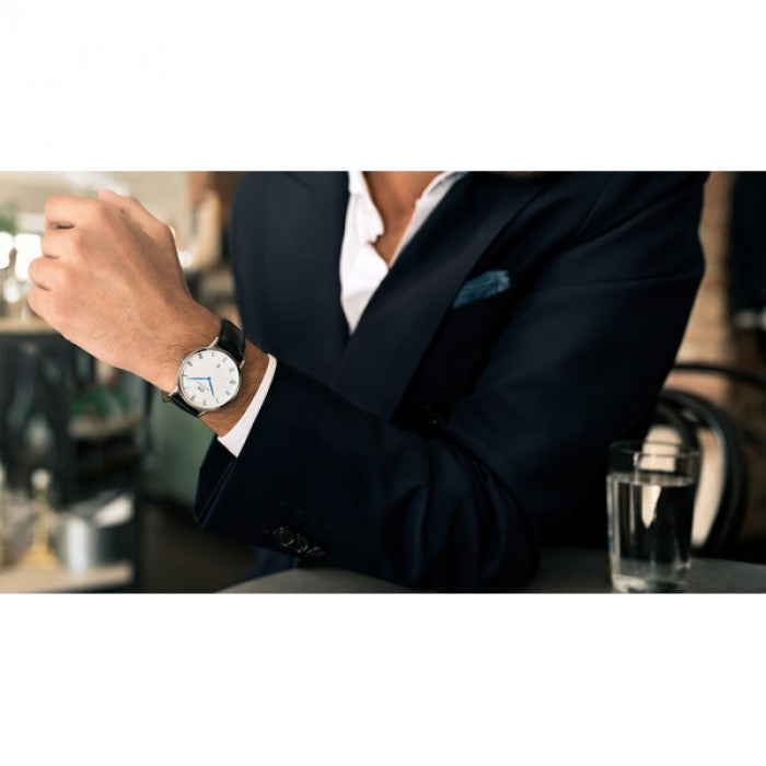  Shop Authentic Daniel Wellington Dapper Sheffield White Dial Black Leather Strap Watch For Men - DW00100088 - Luxxuri