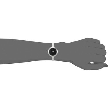  Shop Authentic Movado Bela Black Dial Silver Steel Strap Watch For Women - 0606595 - Luxxuri