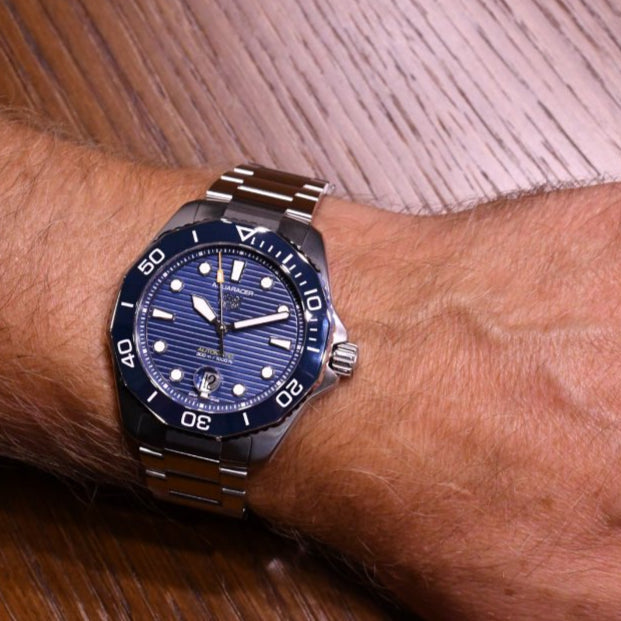  Shop Authentic Tag Heuer Aquaracer Professional 300 Automatic Blue Dial Silver Steel Strap Watch for Men - WBP201B.BA0632 - Luxxuri