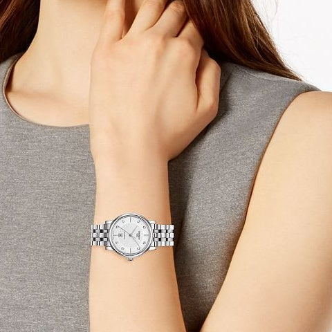  Shop Authentic Tissot Carson Premium Automatic Lady Diamonds Silver Dial Silver Steel Strap Watch for Women - T122.207.11.036.00 - Luxxuri