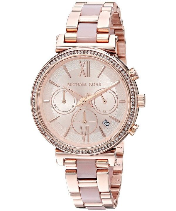  Shop Authentic Michael Kors Sofie Chronograph Rose Gold Dial Rose Gold Steel Strap Watch For Women - MK6560 - Luxxuri
