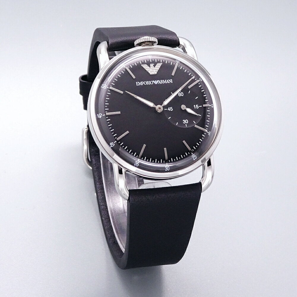 Shop Authentic Emporio Armani Aviator Quartz Black Dial Black Leather Strap Watch For Men - AR11336 - Luxxuri