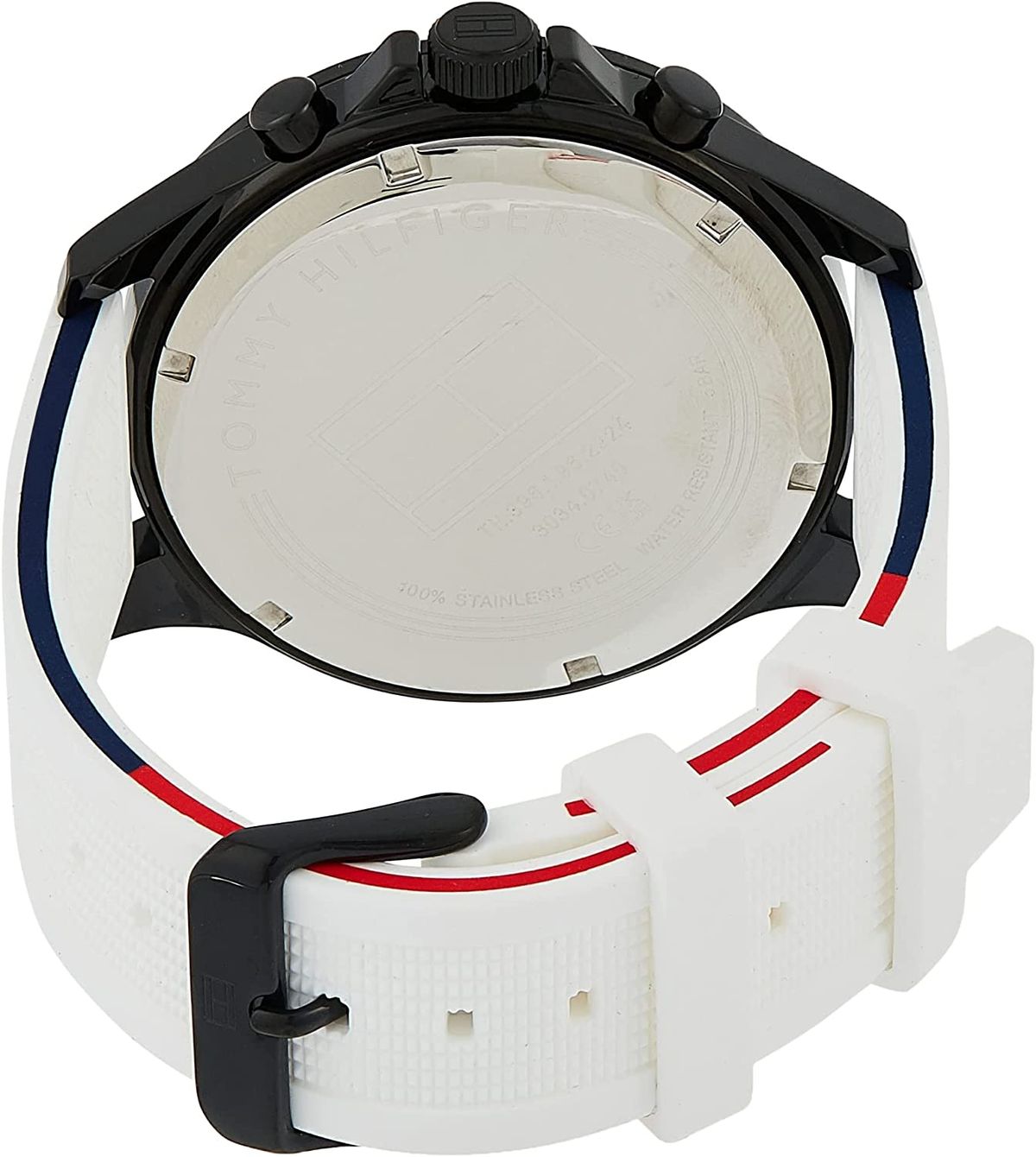 Shop Authentic Tommy Hilfiger Bank Chronograph White Dial White Rubber Strap Watch for Men - 1791723 - Luxxuri