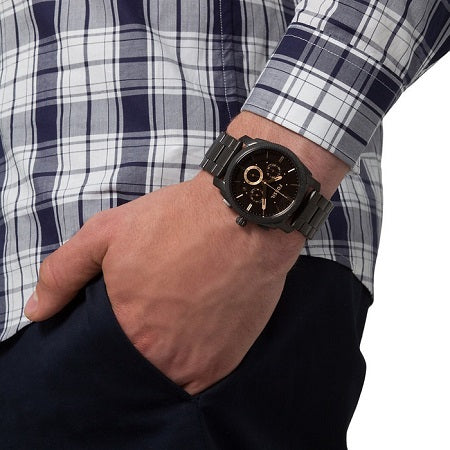  Shop Authentic Fossil Machine Chronograph Black Dial Black Steel Strap Watch for Men - FS4682 - Luxxuri
