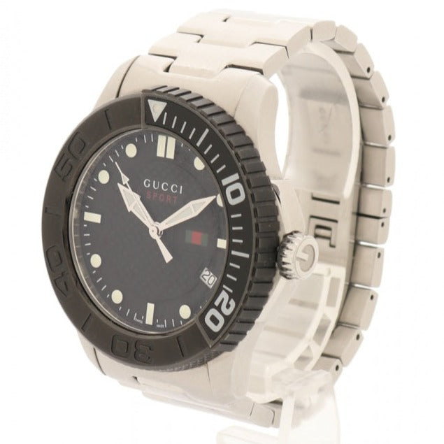  Shop Authentic Gucci G Timeless Black Dial Silver Steel Strap Watch For Men - YA126249 - Luxxuri