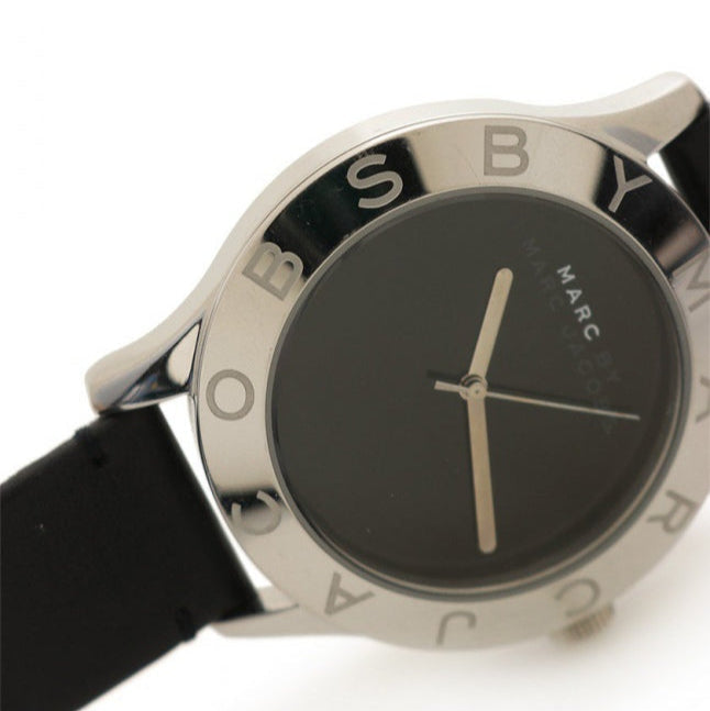  Shop Authentic Marc Jacobs Blade Black Dial Black Leather Strap Watch for Women - MBM1211 - Luxxuri
