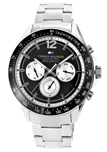  Shop Authentic Tommy Hilfiger Luke Quartz Black Dial Silver Steel Strap Watch for Men - 1791120 - Luxxuri
