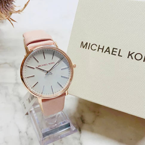  Shop Authentic Michael Kors Pyper Quartz White Dial Pink Leather Strap Watch For Women - MK2741 - Luxxuri