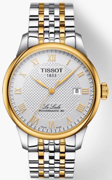  Shop Authentic Tissot T Classic Le Locle Powermatic 80 Silver Dial Two Tone Steel Strap Watch For Men - T0064072203301 - Luxxuri