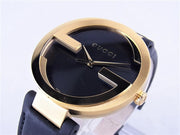  Shop Authentic Gucci Interlocking Special Edition Grammy Black Dial Black Leather Strap Watch For Men - YA133208 - Luxxuri