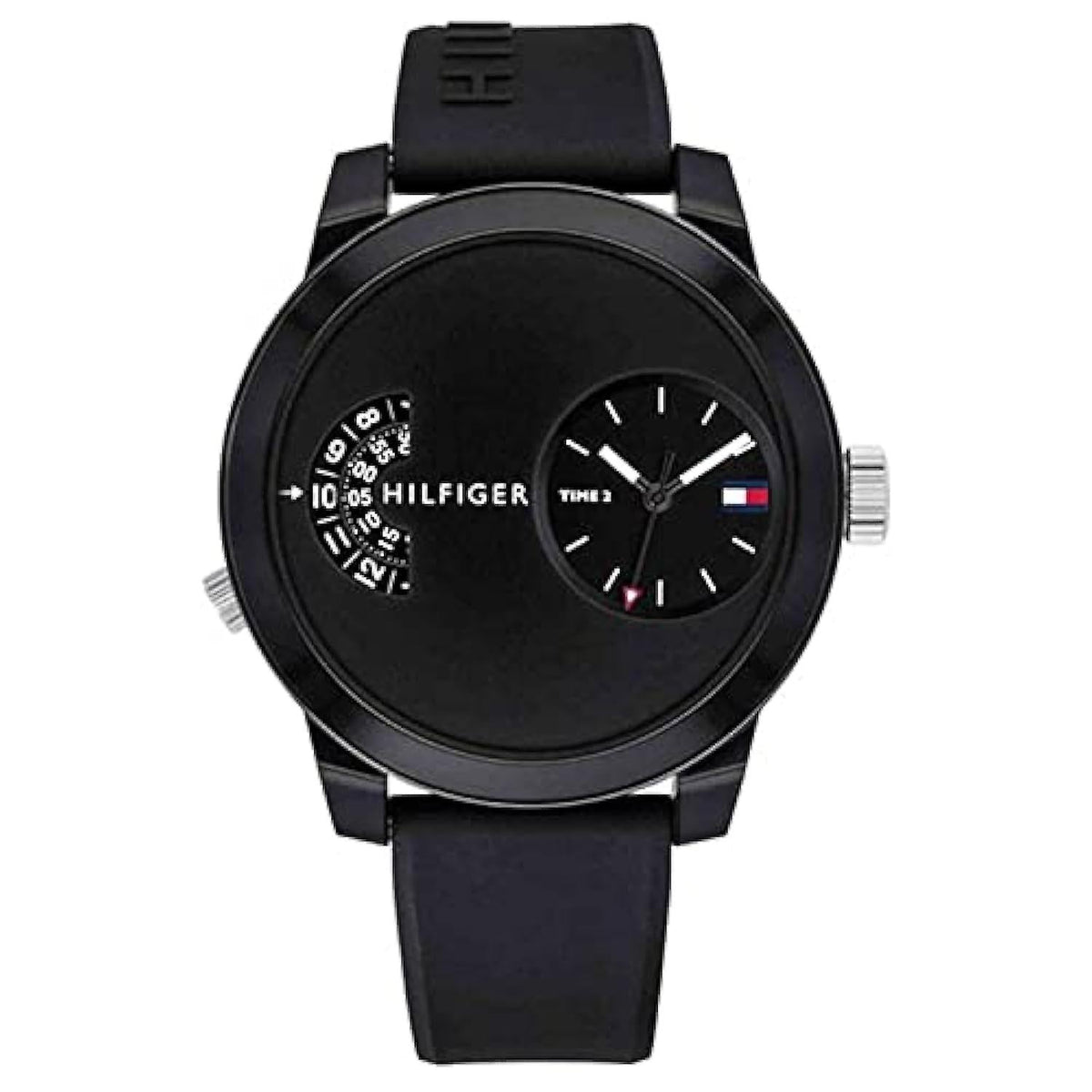  Shop Authentic Tommy Hilfiger Denim Black Dial Black Rubber Strap Watch for Men - 1791555 - Luxxuri