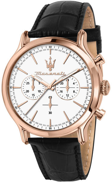  Shop Authentic Maserati Epoca Chronograph White Dial Black Leather Strap Watch For Men - R8871618016 - Luxxuri