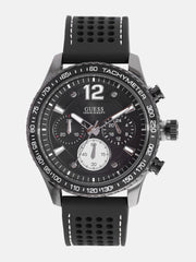  Shop Authentic Guess Fleet Chronograph Black Dial Black Rubber Strap Watch for Men - W0971G1 - Luxxuri