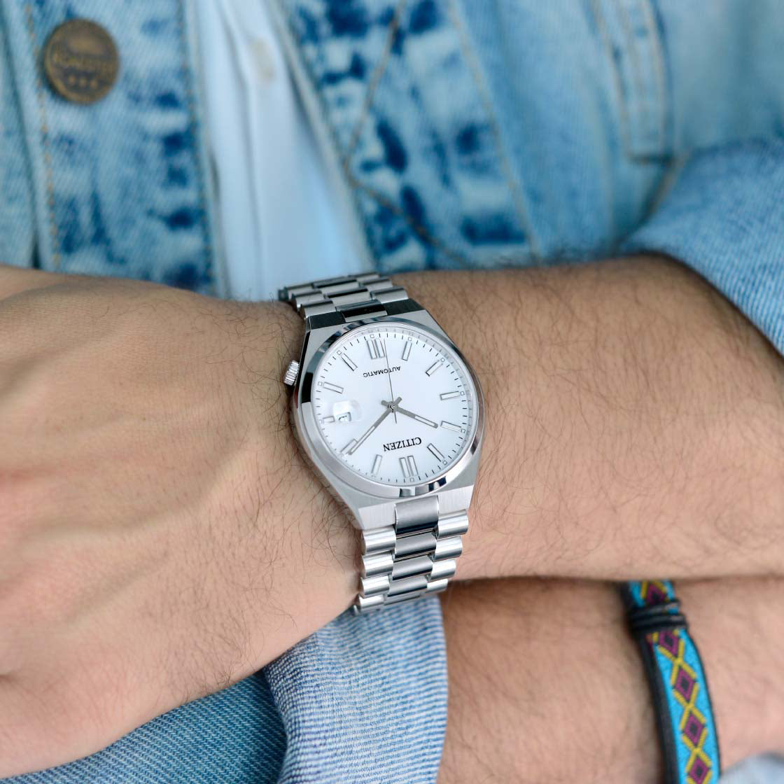  Shop Authentic Citizen Tsuyosa Automatic White Dial Silver Steel Strap Watch For Men - NJ0150-81A - Luxxuri
