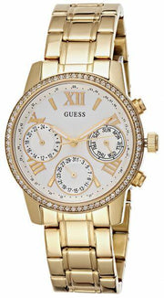  Shop Authentic Guess Mini Sunrise Diamonds Silver Dial Gold Steel Strap Watch for Women - W0623L3 - Luxxuri