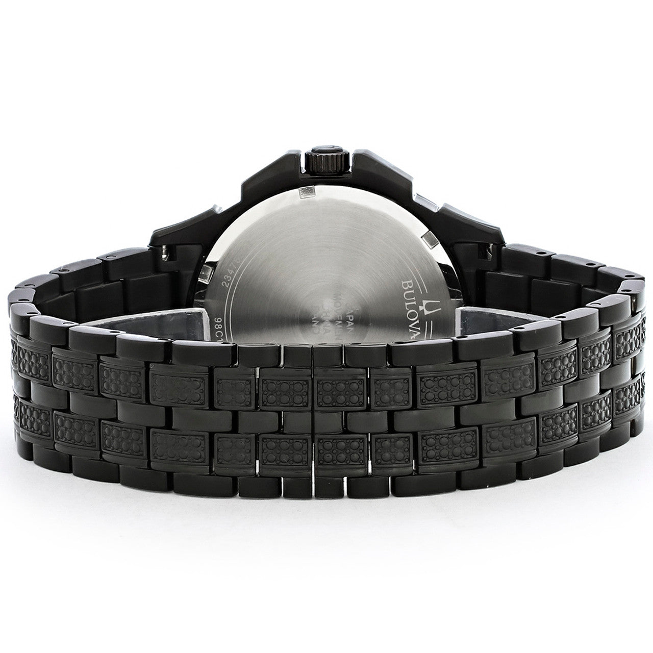  Shop Authentic Bulova Octova Chronograph Black Crystal Dial Black Steel Strap Watch for Men - 98C134 - Luxxuri