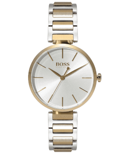  Shop Authentic Hugo Boss Allusion Quartz Silver Dial Two Tone Steel Strap Watch For Women - 1502417 - Luxxuri
