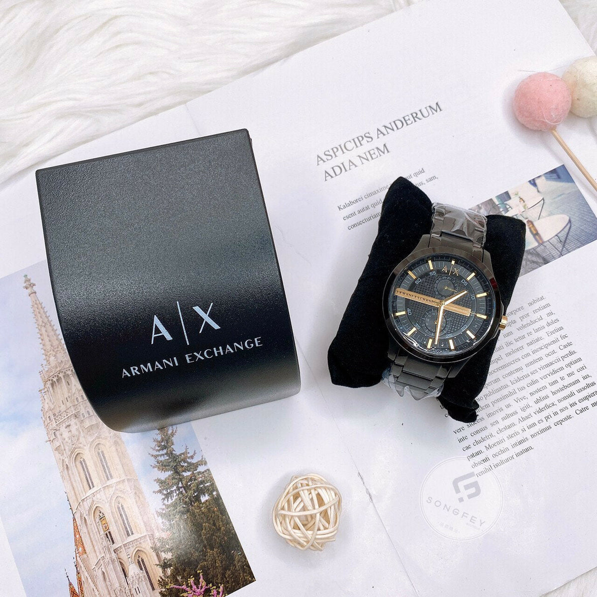  Shop Authentic Armani Exchange Hampton Chronograph Black Dial Black Steel Strap Watch For Men - AX2121 - Luxxuri
