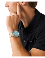  Shop Authentic Michael Kors Maritime Three-Hand Blue Dial Two Tone Steel Strap Watch for Men - MK9169 - Luxxuri