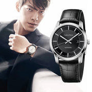  Shop Authentic Calvin Klein Infinity Automatic Black Dial Black Leather Strap Watch for Men - K5S341C1 - Luxxuri