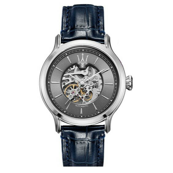  Shop Authentic Maserati Epoca Automatic Skeleton Dial Black Leather Strap Watch For Men - R8821118002 - Luxxuri