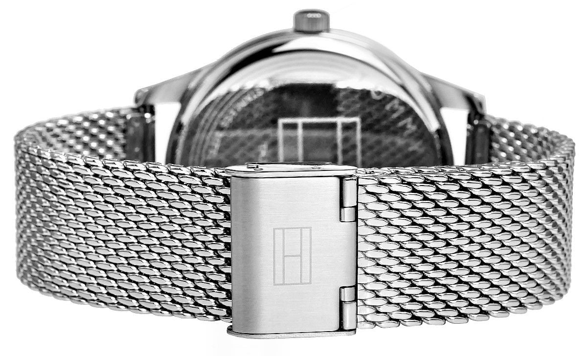  Shop Authentic Tommy Hilfiger Damon Quartz Chronograph Black Dial Silver Mesh Bracelet Watch for Men - 1791415 - Luxxuri