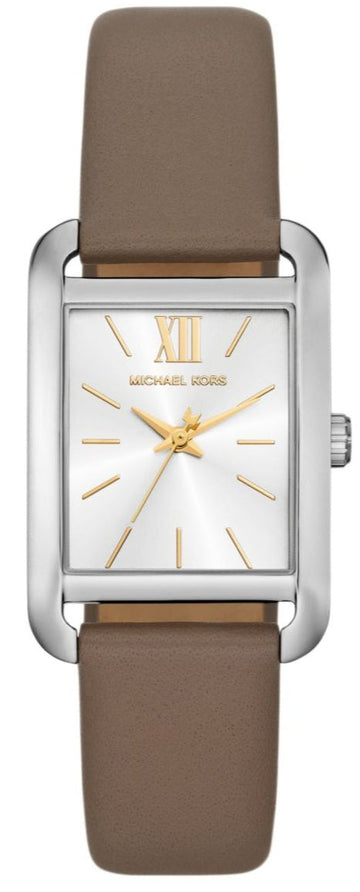  Shop Authentic Michael Kors Monroe Three Hand Silver Dial Grey Leather Strap Watch for Women - MKO1030 - Luxxuri
