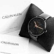  Shop Authentic Calvin Klein High Noon Quartz Black Dial Black Leather Strap Watch for Men - K8M214CB - Luxxuri