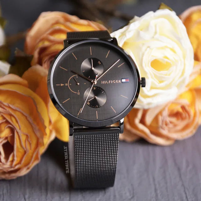  Shop Authentic Tommy Hilfiger Jenna Multifunction Grey Dial Grey Mesh Bracelet Watch For Women - 1781945 - Luxxuri