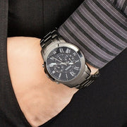  Shop Authentic Fossil Grant Chronograph Blue Dial Grey Steel Strap Watch for Men - FS4831 - Luxxuri