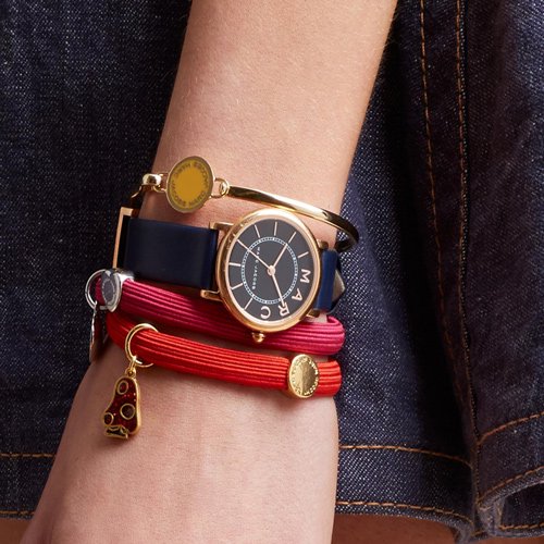  Shop Authentic Marc Jacobs Roxy Navy Blue Dial Navy Blue Leather Strap Watch for Women - MJ1539 - Luxxuri