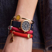  Shop Authentic Marc Jacobs Roxy Navy Blue Dial Navy Blue Leather Strap Watch for Women - MJ1539 - Luxxuri