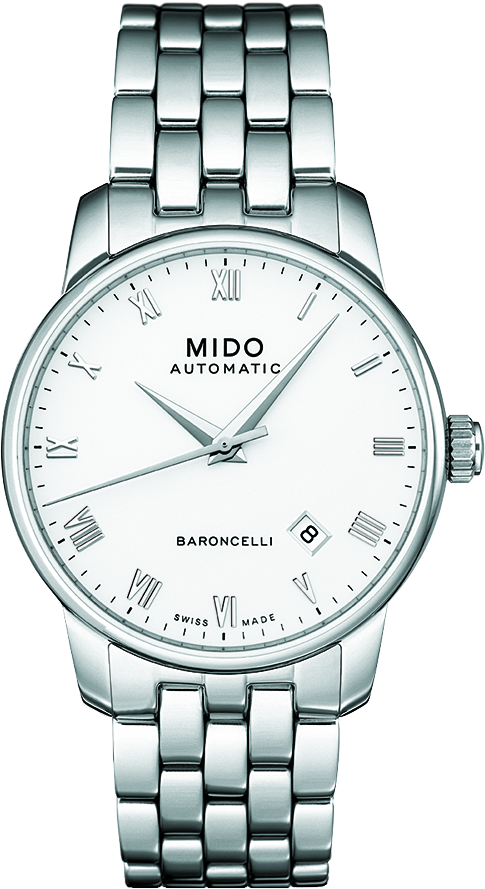  Shop Authentic Mido Baroncelli II Automatic White Dial Silver Steel Strap Watch For Men - M8600.4.26.1 - Luxxuri