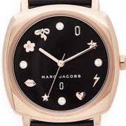  Shop Authentic Marc Jacobs Mandy Black Dial Black Leather Strap Watch for Women - MJ1565 - Luxxuri