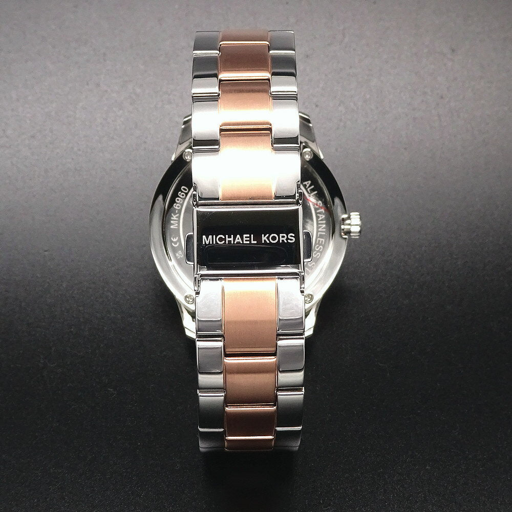  Shop Authentic Michael Kors Runway Quartz Black Dial Two Tone Steel Strap Watch For Women - MK6960 - Luxxuri