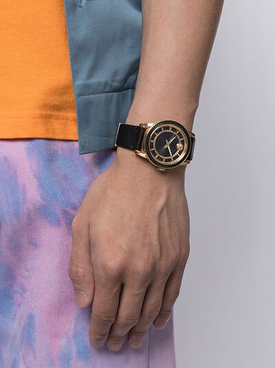  Shop Authentic Versace Code Quartz Black Dial Black Leather Strap Watch For Men - VEPO00320 - Luxxuri