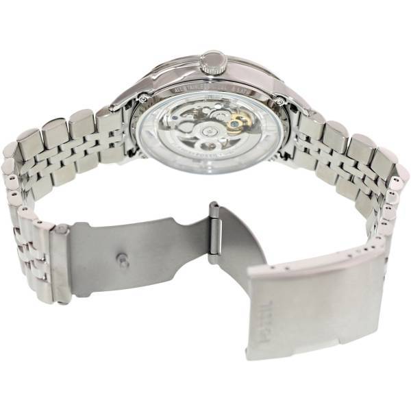  Shop Authentic Fossil Townsman Automatic Skeleton Silver Dial Silver Steel Strap Watch for Men - ME3044 - Luxxuri