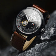  Shop Authentic Tommy Hilfiger Bruce Automatic Black Dial Brown Leather Strap Watch for Men - 1791280 - Luxxuri