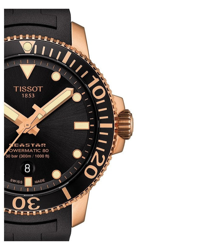  Shop Authentic Tissot Seastar 1000 Powermatic 80 Black Dial Black Rubber Strap Watch for Men - T120.407.37.051.01 - Luxxuri