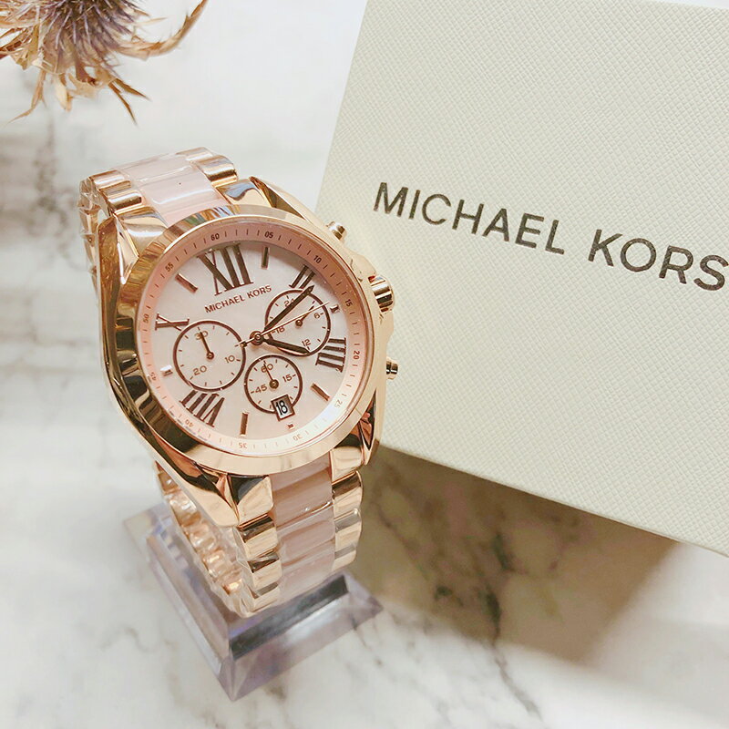  Shop Authentic Michael Kors Bradshaw Chronograph Pink Dial Two Tone Steel Strap Watch For Women - MK6830 - Luxxuri