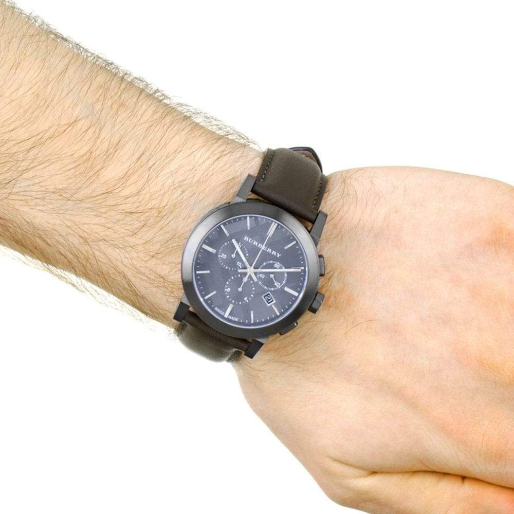  Shop Authentic Burberry The City Black Dial Black Leather Strap Watch for Men - BU9364 - Luxxuri