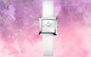  Shop Authentic Calvin Klein Mark Silver Dial White Leather Strap Watch for Women - K3R231L6 - Luxxuri
