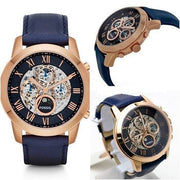  Shop Authentic Fossil Grant Automatic Blue Dial Blue Leather Strap Watch for Men - ME3029 - Luxxuri