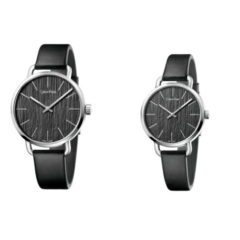  Shop Authentic Calvin Klein Even Black Dial Black Leather Strap Watch for Women - K7B231C1 - Luxxuri