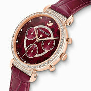  Shop Authentic Swarovski Spring Flower Chronograph Red Dial Red Leather Strap Watch for Women - 5598689 - Luxxuri