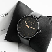  Shop Authentic Calvin Klein High Noon Quartz Black Dial Black Leather Strap Watch for Men - K8M214CB - Luxxuri