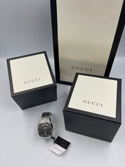  Shop Authentic Gucci Grip Quartz Silver Dial Silver Steel Strap Watch For Women - YA157410 - Luxxuri