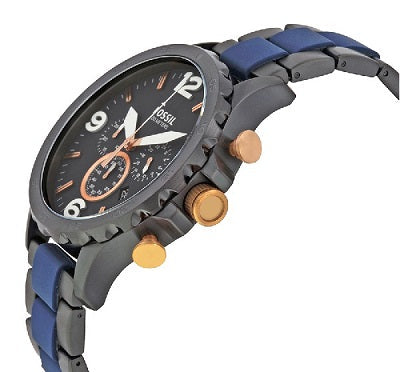  Shop Authentic Fossil Nate Chronograph Blue Dial Two Tone Steel Strap Watch for Men - JR1494 - Luxxuri