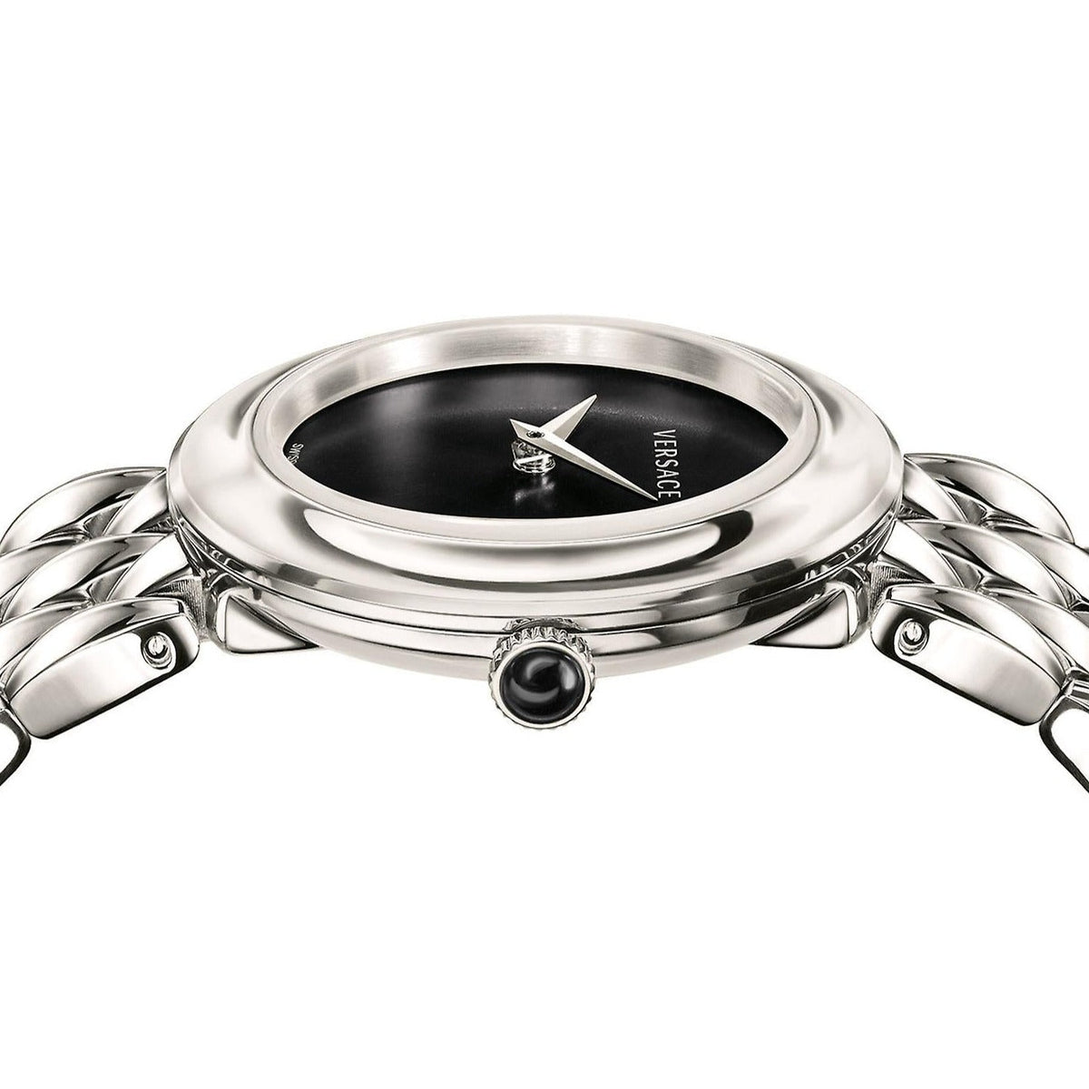  Shop Authentic Versace V-Flare Quartz Black Dial Silver Steel Strap Watch for Women - VEBN00618 - Luxxuri
