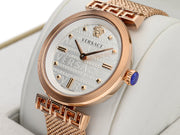  Shop Authentic Versace Meander White Dial Rose Gold Mesh Bracelet Watch for Women - VELW00620 - Luxxuri